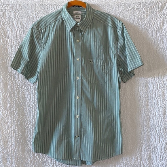 Lacoste Other - LACOSTE Devanlay Modern Fit Button Down Short Sleeve Striped Shirt